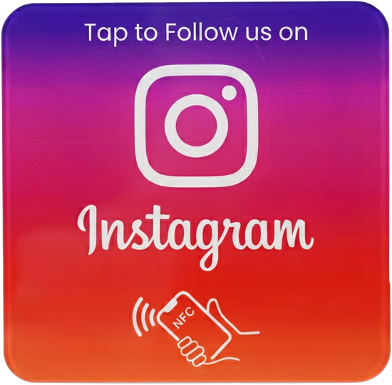 Instagram follower NFC card with sticky back