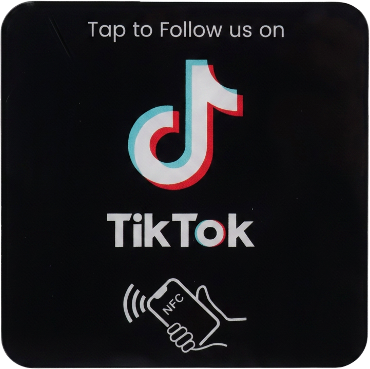 TikTok follower NFC card with sticky back